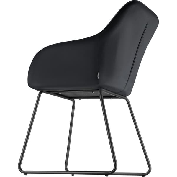 Spisebordsstol Jeane, velour - Velour sort/sort,Sæt med 4 stk.