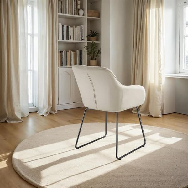 Spisebordsstol Jeane, velour - Velour creme/sort,Sæt med 2 stk.