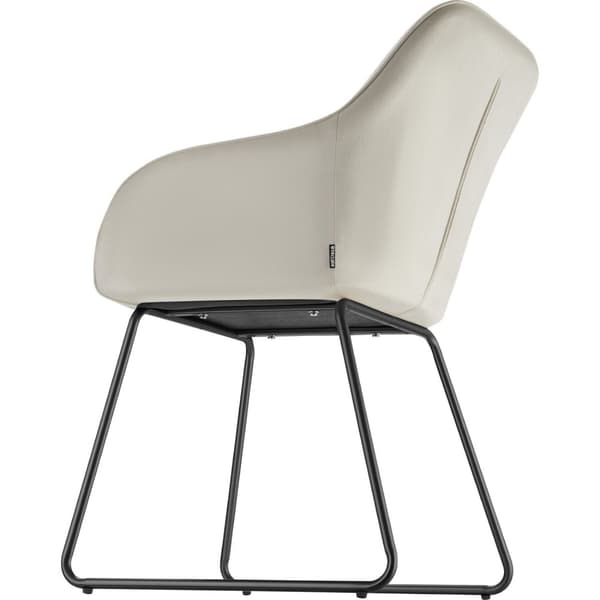 Spisebordsstol Jeane, velour - Velour creme/sort,Sæt med 2 stk.