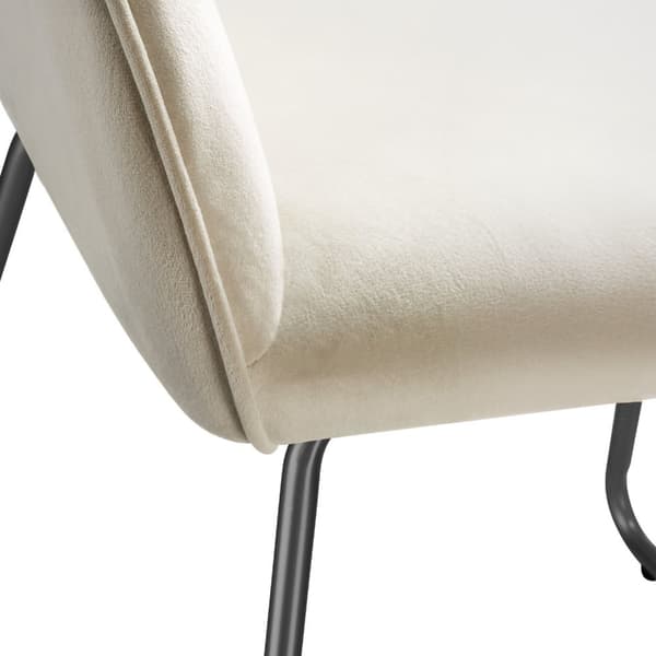 Spisebordsstol Jeane, velour - Velour creme/sort,Sæt med 2 stk.