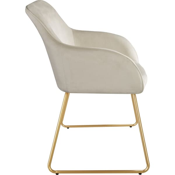 Spisebordsstol Jeane, velour - Velour creme/guld,Sæt med 6 stk.