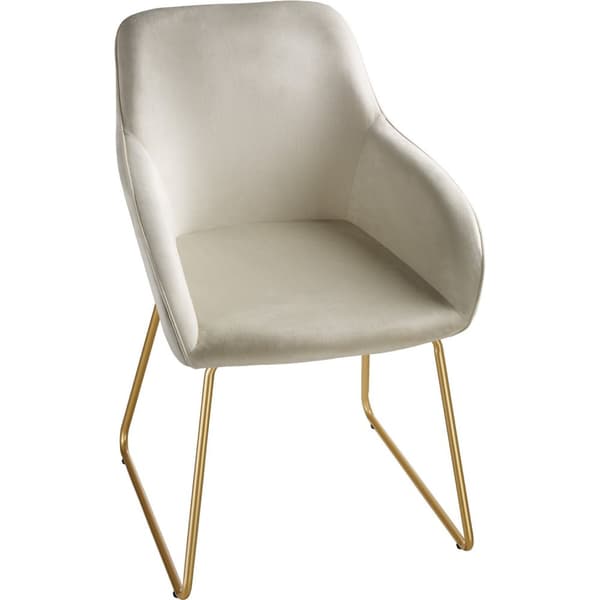 Spisebordsstol Jeane, velour - Velour creme/guld,Sæt med 6 stk.