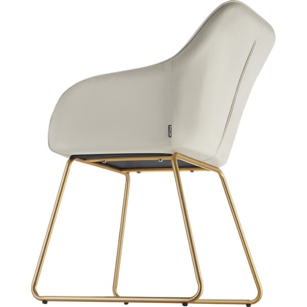 Spisebordsstol Jeane, velour - Velour creme/guld,Sæt med 6 stk.