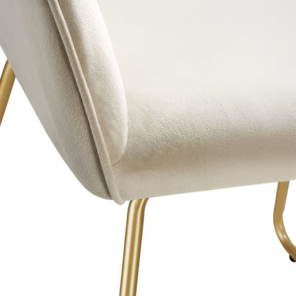 Spisebordsstol Jeane, velour - Velour creme/guld,Sæt med 6 stk.