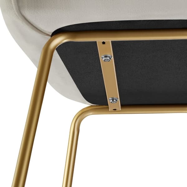 Spisebordsstol Jeane, velour - Velour creme/guld,Sæt med 6 stk.