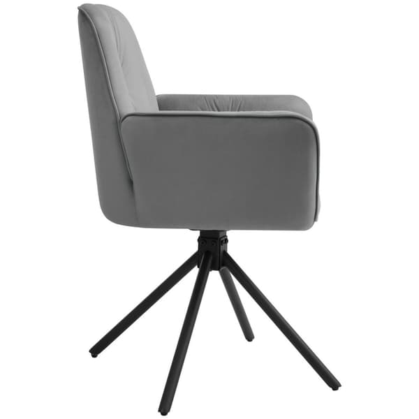 Stol Lenia, polstret - Velour antracit/sort,Sæt med 4 stk.