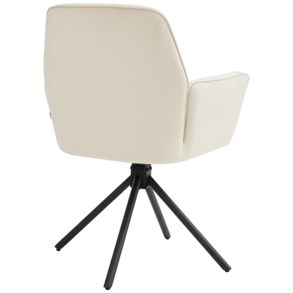 Stol Lenia, polstret - Velour creme/sort,Sæt med 6 stk.