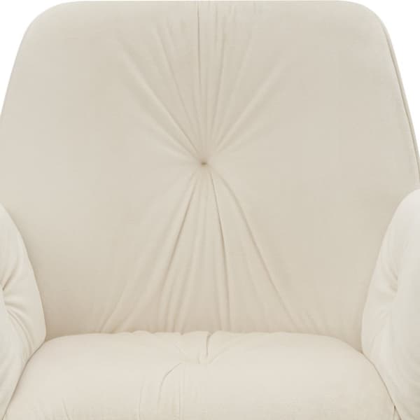 Stol Lenia, polstret - Velour creme/sort,Sæt med 6 stk.
