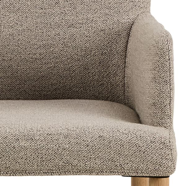 2 x Zoe spisestuestol med armlæn bouclé beige.