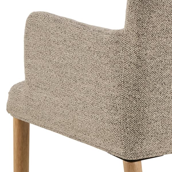 2 x Zoe spisestuestol med armlæn bouclé beige.