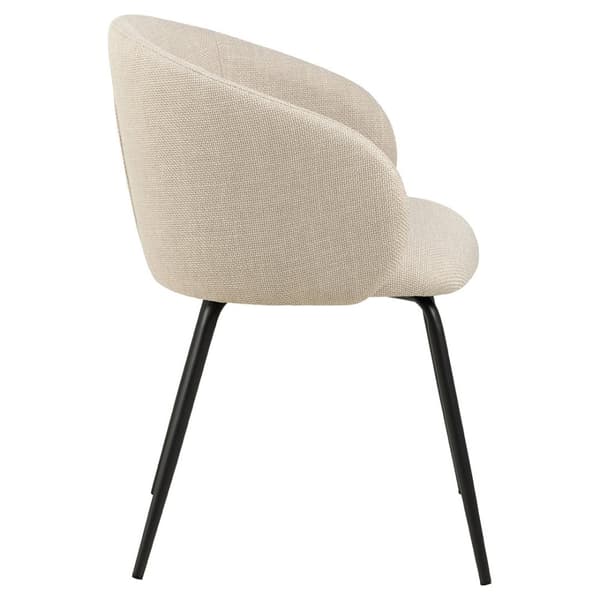 2 x  Eleanor spisestuestol med armlæn stof beige.