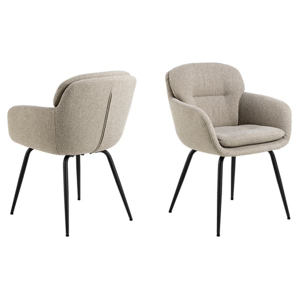 Dora spisestuestoler med armlene stoff beige.