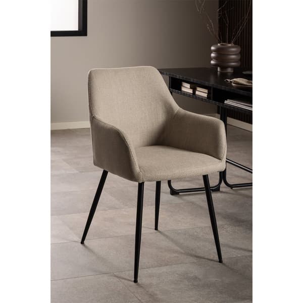 2 x Lizzy spisestuestoler med armlene stoff beige.