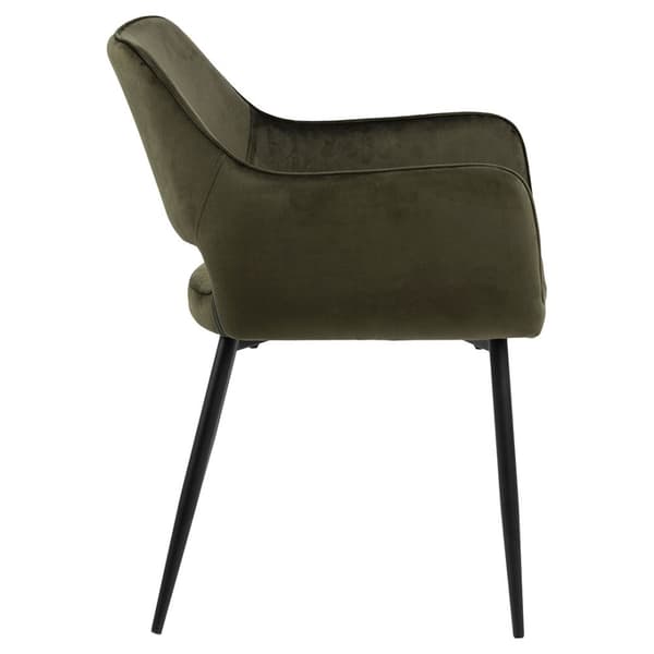 2 x Ranja spisestuestoler med armlene velour grønn.