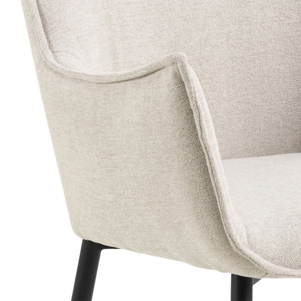 2 x Bonita spisestuestoler med armlene stoff beige.