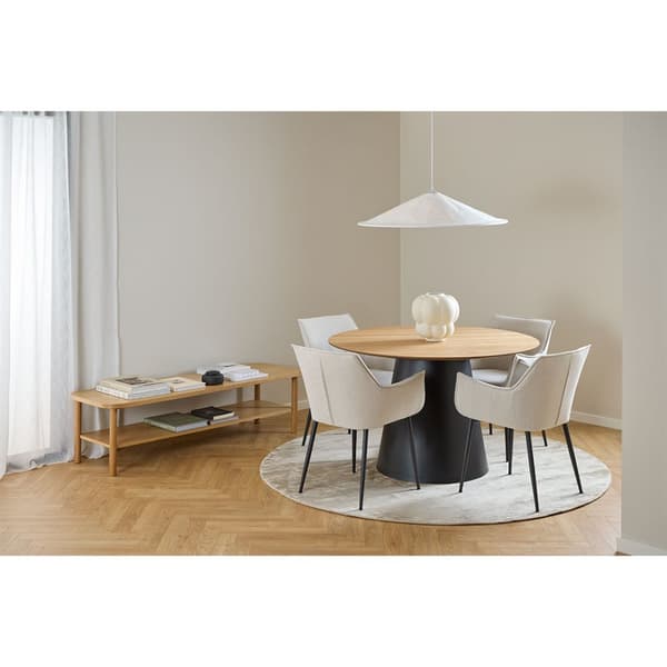 2 x Bonita spisestuestoler med armlene stoff beige.
