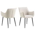 Miniatyrbilde 2 av 8: 2 x Bonita spisestuestoler med armlene stoff beige.