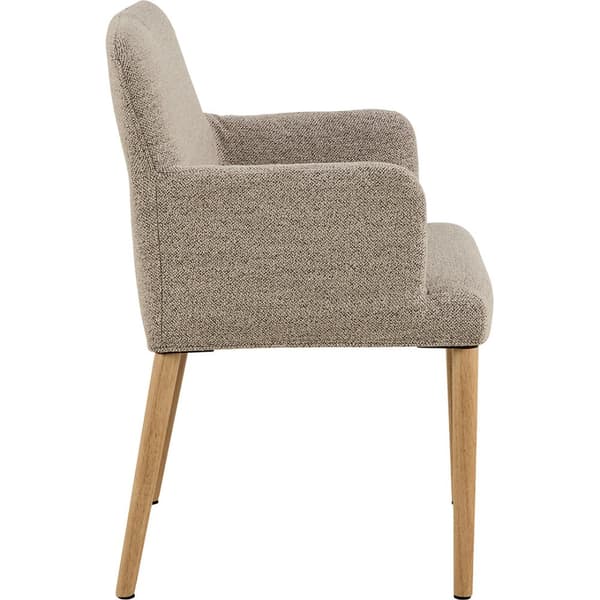 2 x Zoe spisestuestoler med armlene bouclé beige.