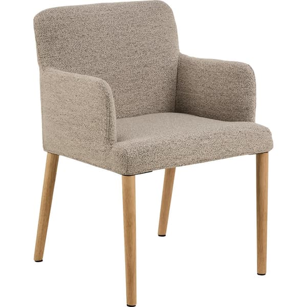 2 x Zoe spisestuestoler med armlene bouclé beige.