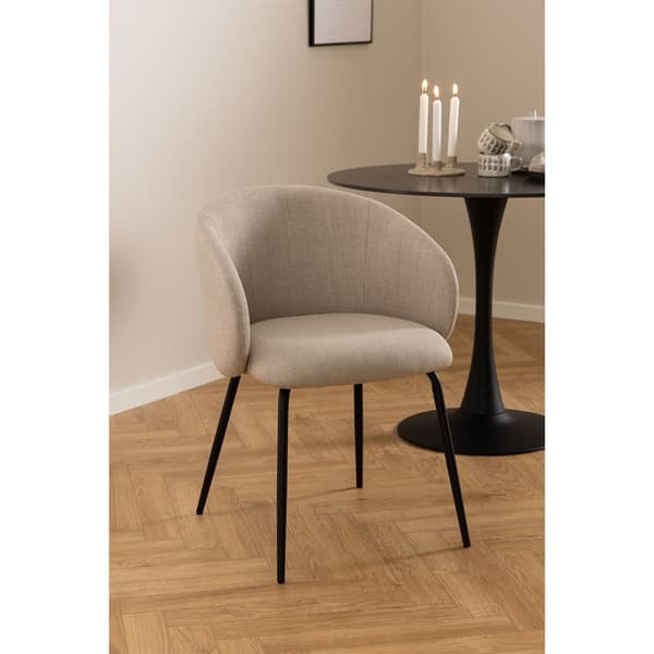 2 x Eleanor spisestuestoler med armlene stoff beige.