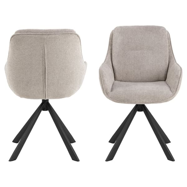 2 x Carrie spisestuestoler med armlene stoff brun.