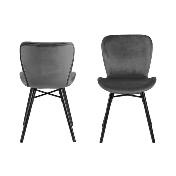 2 x Batilda -A1 spisestuestoler velour grå.