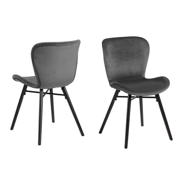 2 x Batilda -A1 spisestuestoler velour grå.