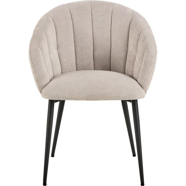 Daniella spisestuestol med armlæn stof beige.