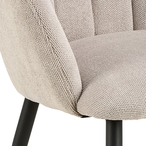 Daniella spisestuestol med armlæn stof beige.