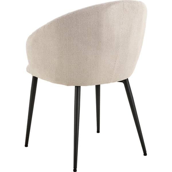 Daniella spisestuestol med armlæn stof beige.
