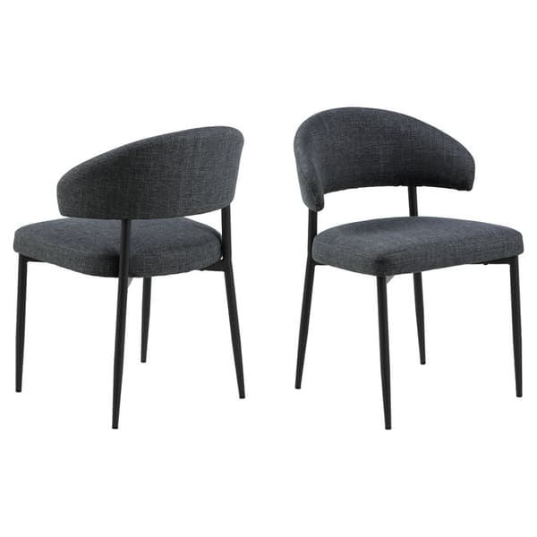 2 x Edina matstol tyg grå.