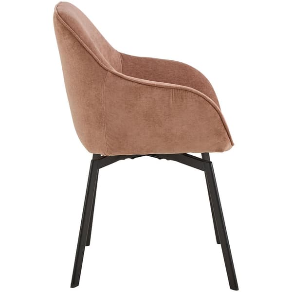 2 x Clara matstol med armstöd chenille brun.