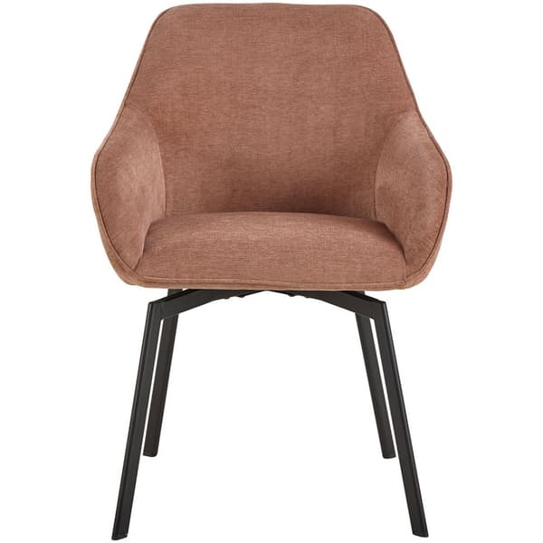 2 x Clara matstol med armstöd chenille brun.