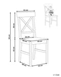 Miniatyrbilde 3 av 8: Set om 2 Matsalsstolar Vit Poppel MDF Cabin-stil