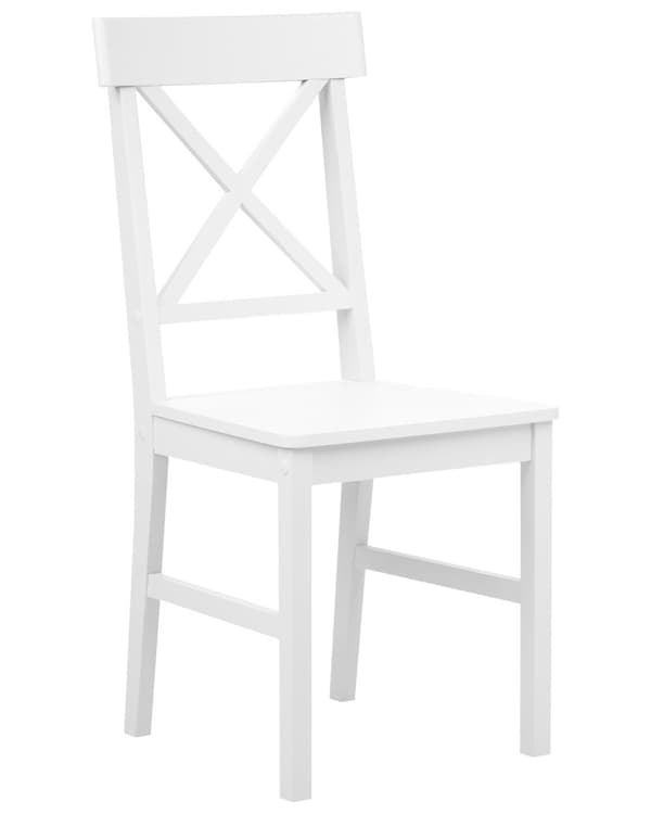 Set om 2 Matsalsstolar Vit Poppel MDF Cabin-stil