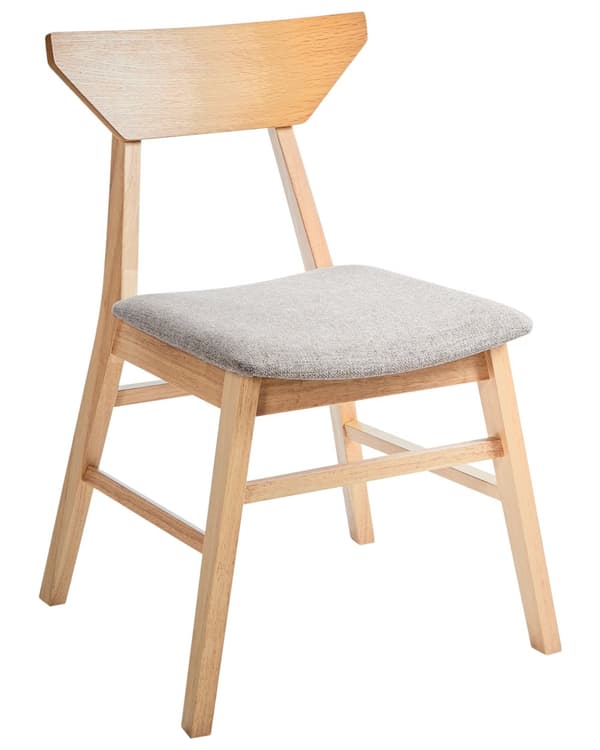 Spisebordsstol Lysebrun Taupe Stof Sæt af 2 Spisestole Moderne Spisestuestol Træ Stole til Spisebord med Træben Design