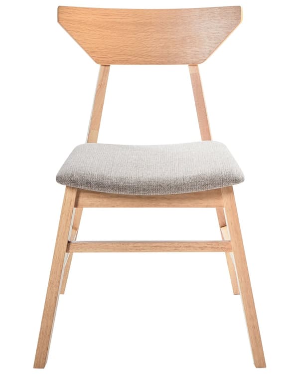 Spisebordsstol Lysebrun Taupe Stof Sæt af 2 Spisestole Moderne Spisestuestol Træ Stole til Spisebord med Træben Design