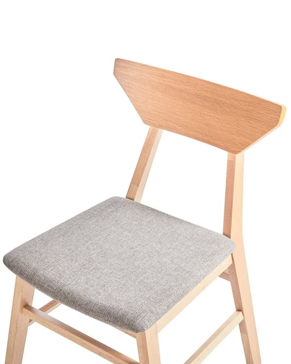 Spisebordsstol Lysebrun Taupe Stof Sæt af 2 Spisestole Moderne Spisestuestol Træ Stole til Spisebord med Træben Design