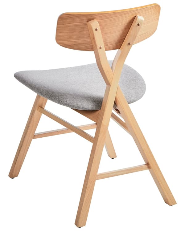 Spisebordsstol Lysebrun Grå Stof Sæt af 2 Spisestole Moderne Spisestuestol Træ Stole til Spisebord med Træben Design