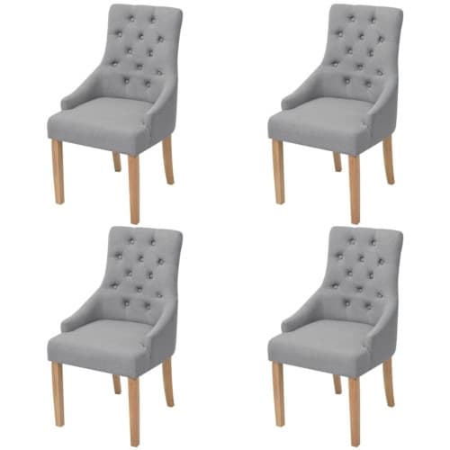 Matstolar 4 st ljusgrå tyg