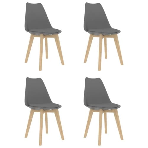 Matstolar 4 st grå plast