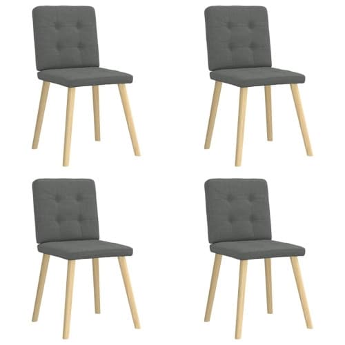 Matstolar 4 st mörkgrå tyg