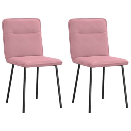 Matstolar 2 st rosa sammet