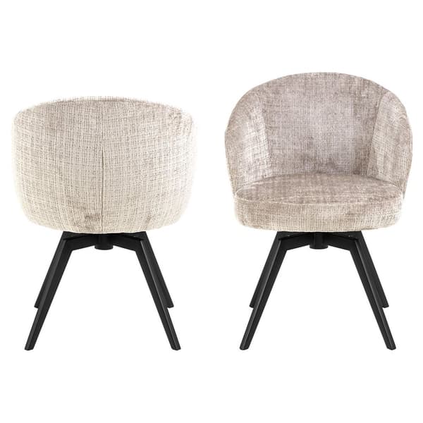 Darlene spisestuestoler med armlene chenille beige.