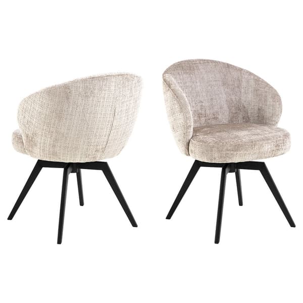 Darlene spisestuestoler med armlene chenille beige.