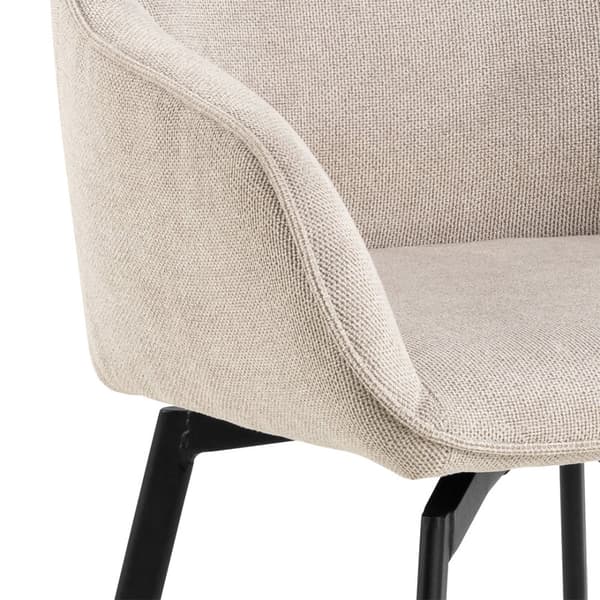 2 x Clara spisestuestoler med armlene stoff beige.