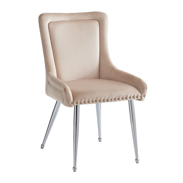 Set med 2 stolar - Sammet av hög kvalitet - Modern stil - Beige