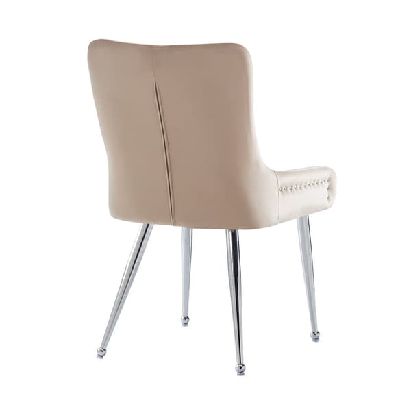 Set med 2 stolar - Sammet av hög kvalitet - Modern stil - Beige