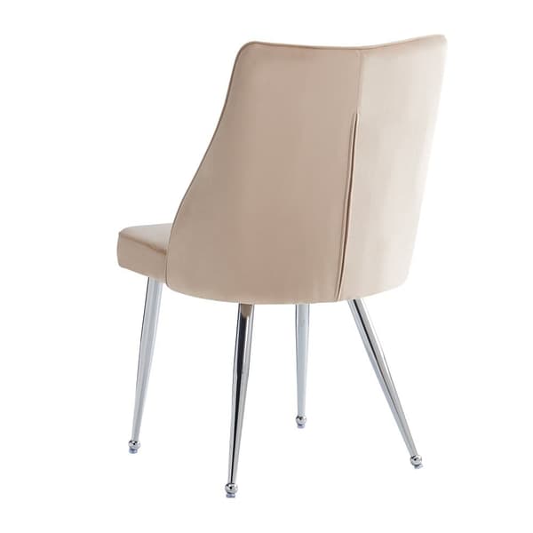 Sæt med 4 stole - Fløjl af høj kvalitet - Metalfødder - Beige