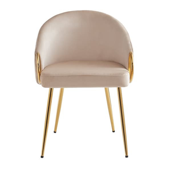 Sæt med 2 stole - Fløjl i høj kvalitet - Højdejusterbare fødder - Beige